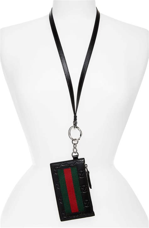 gucci lanyard card holder|gucci lanyard id badge holder.